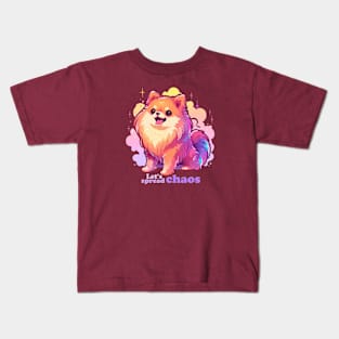 Let's spread chaos pomeranian dog Kids T-Shirt